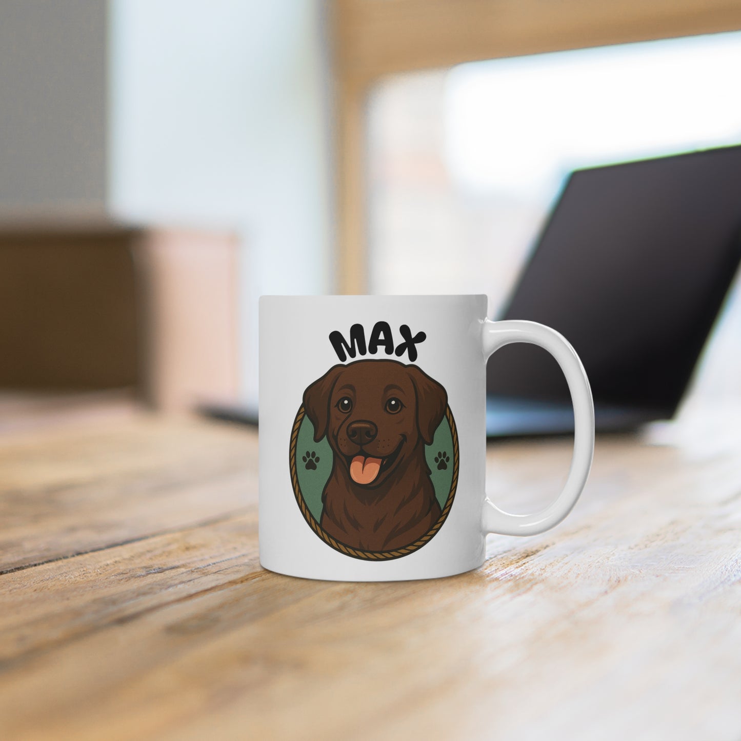 Labrador Mok met Naam – Gepersonaliseerde Premium Collectie (Blonde, Zwarte of Bruine Labrador)
