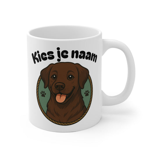 Labrador Mok met Naam – Gepersonaliseerde Premium Collectie (Blonde, Zwarte of Bruine Labrador)